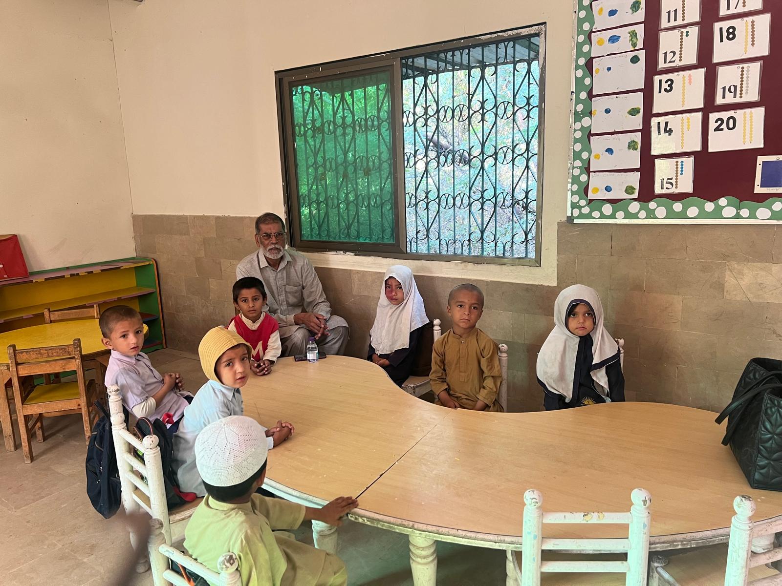 Children in class with Umar